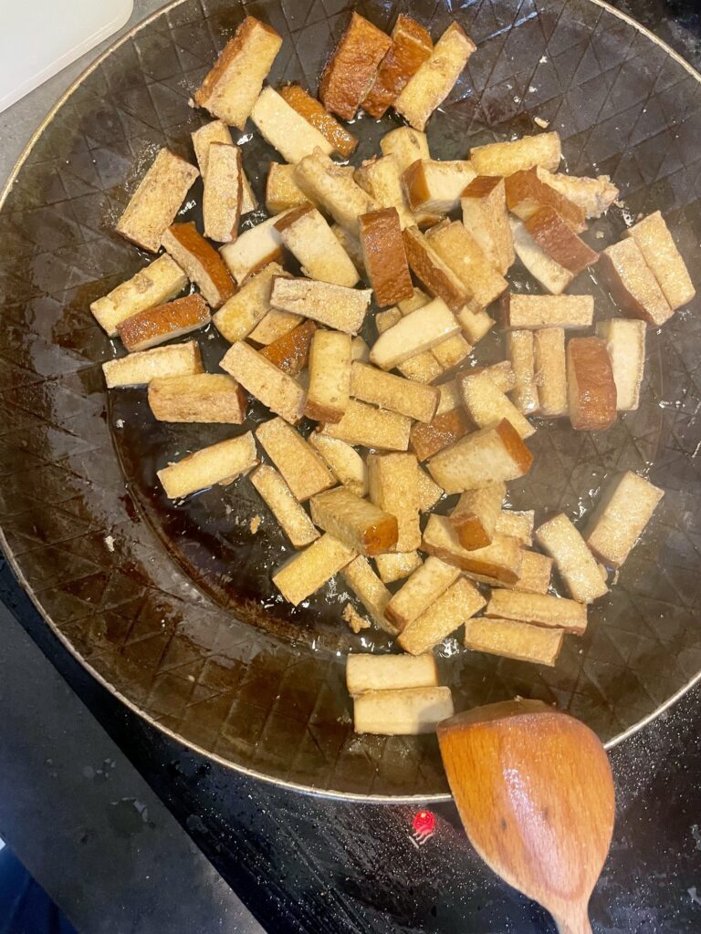 Crispy Perfection: Golden Fried Tofu Cubes