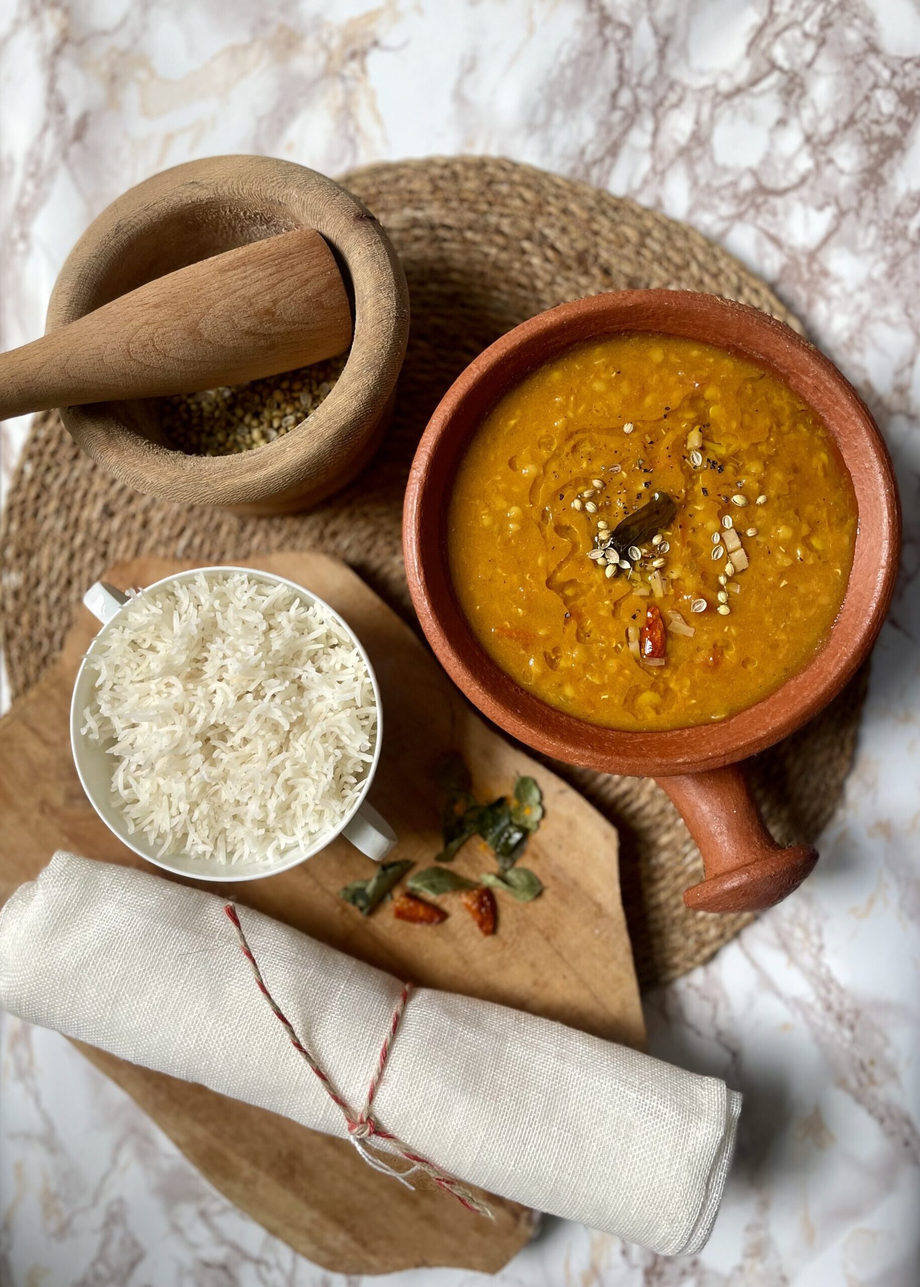 Aromatic and flavorful Everyday Spiced Dal (Pressure Cooker), a South Asian comfort food staple. Vegan and pantry-based, it's perfect for busy evenings. Pairs perfectly with rice or South Asian breads. Includes soaking lentil tips and spice blend variations. Cooked to perfection in a pressure cooker for quick and hands-off preparation.